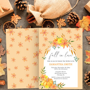 Invitación Caída de la ducha de novia Calabaza y flores Arco