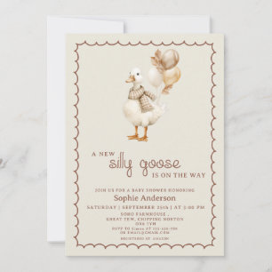 Invitación Caída de la Goose Silly Sexo Baby Shower Neutral