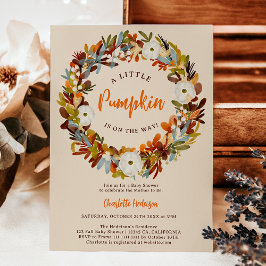 Invitación Caída de la herida floral pequeña calabaza ducha d