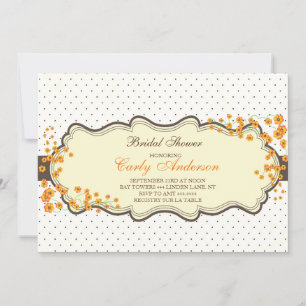 Invitación Caída de la polka punto de la ducha de novia cumpl