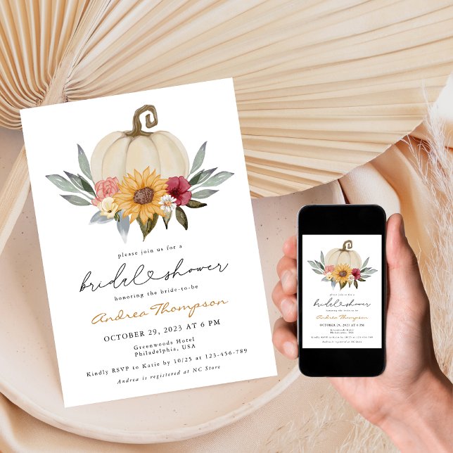 Invitación Caída de la vegetación Calabaza Sunflower Ducha de (Subido por el creador)