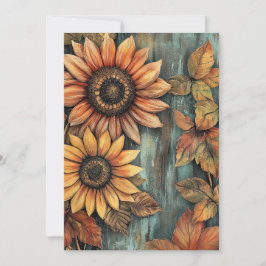 Invitación Caída de los girasoles en otoño deja medios mixtos