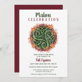 Invitación Caída de Mabon Equinox Celtic Triskelion Harvest