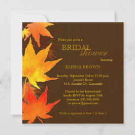 Invitación Caída de Oro Rojo Ducha de Maple Bridal