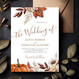Invitación Caída de otoño boda botánico follaje