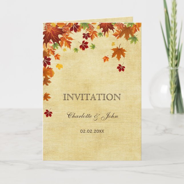 Invitación Caída deja Boda ruso (Anverso)