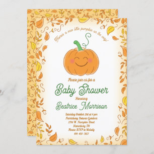 Invitación Caída del Baby Shower de calabaza