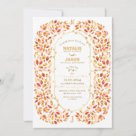 Invitación Caída del Boho Terracotta deja a Boda ruso