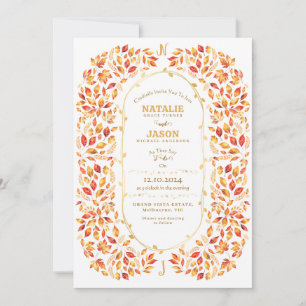 Invitación Caída del Boho Terracotta deja a Boda ruso