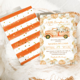Invitación Caída del coche de calabaza floral Baby Shower