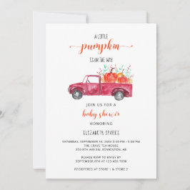 Invitación Caída del otoño del camión rojo de la pequeña cala