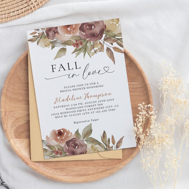 Invitación Caída del otoño en el amor Script ducha de novia (Subido por el creador)