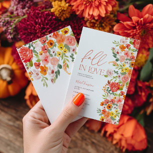 Invitación Caída del otoño enamora ducha de novia pintada a m