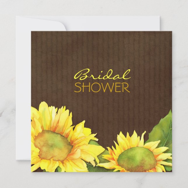 Invitación Caída del Sunflower Brown Bridal (Anverso)