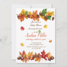 Invitación Caída del tema del otoño deja Baby Shower