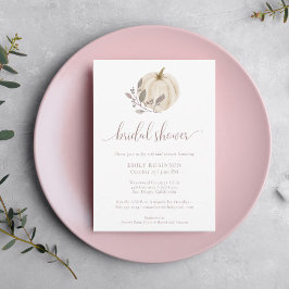 Invitación Caída Ducha Botánica Blanca Calabaza Bridal