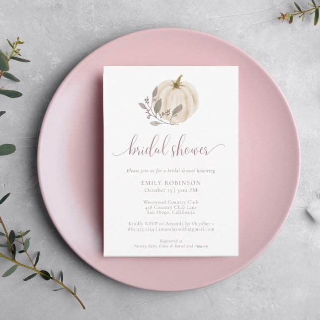 Invitación Caída Ducha Botánica Blanca Calabaza Bridal (Subido por el creador)