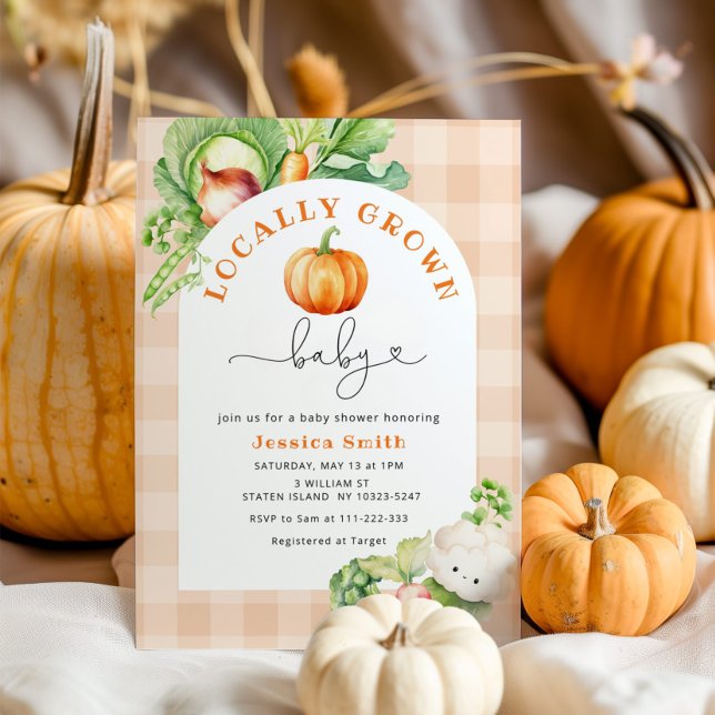 Invitación Caída Ducha de bebé de calabaza cultivada localmen (Subido por el creador)
