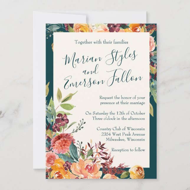 Invitación Caída en amor (Anverso)