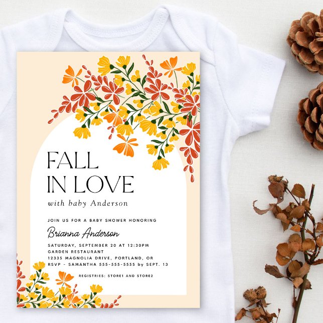 Invitación Caída En Amor Autumn Floral Baby Shower (Subido por el creador)