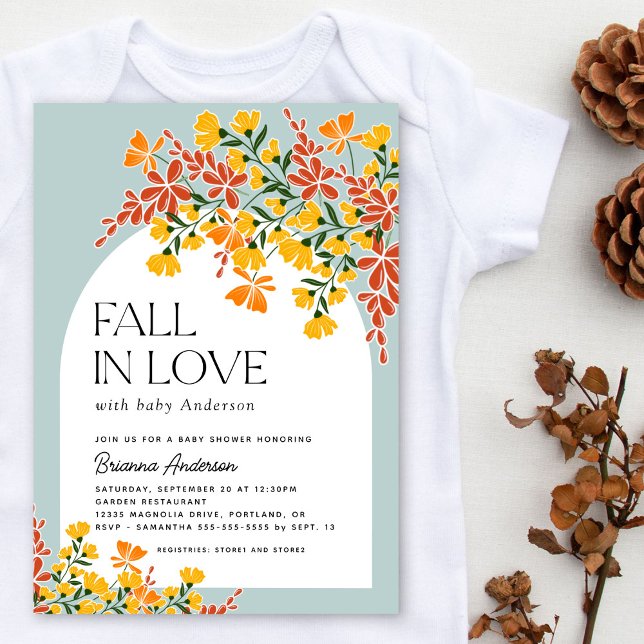 Invitación Caída En Amor Autumn Floral Baby Shower (Subido por el creador)