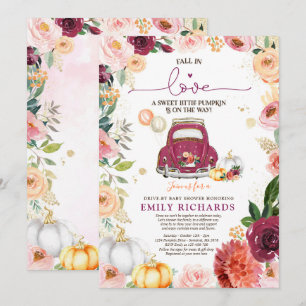 Invitación Caída En Amor Carretera De Calabaza Floral De Baby