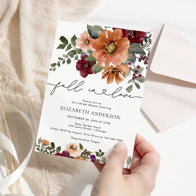 Invitación Caída En Amor Floral Ducha De Novias (Subido por el creador)