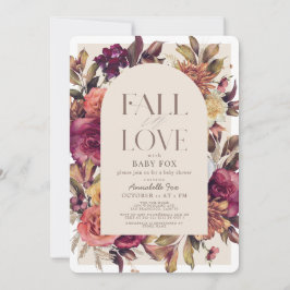 Invitación Caída en el Amor Autumn Wreath Arch Tan Baby Showe