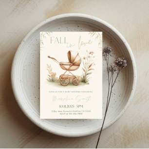 Invitación Caída en el amor Baby Shower - El otoño deja el te