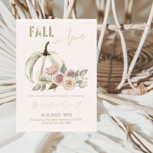 Invitación Caída en el amor Baby Shower-otoño deja fiesta tem