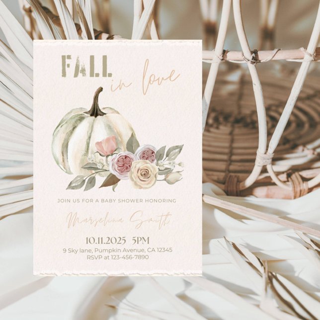 Invitación Caída en el amor Baby Shower-otoño deja fiesta tem (Subido por el creador)