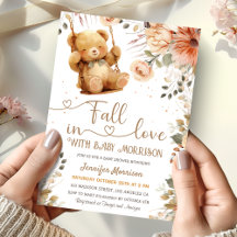 Caída en el amor Baby Shower Teddy Bear otoño otoñ
