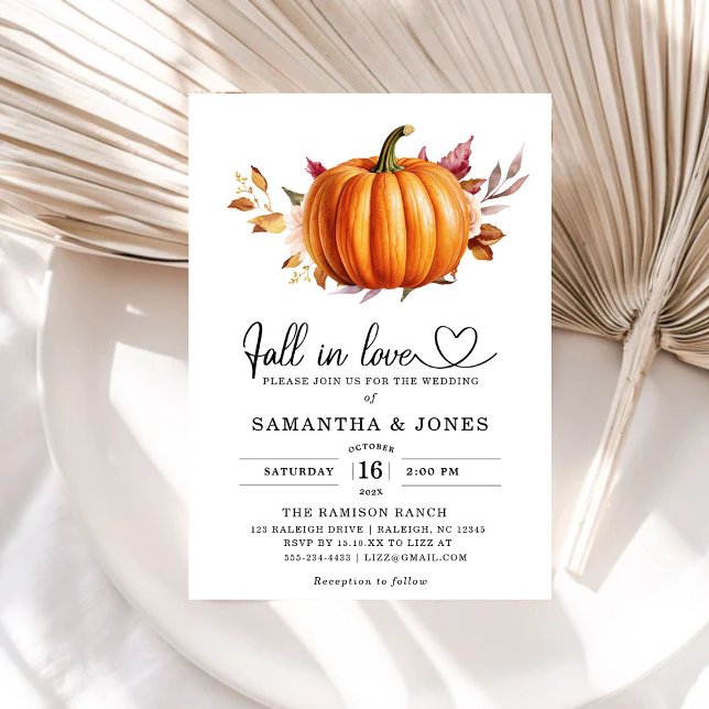 Invitación Caída en el amor Boda Calabaza (Subido por el creador)