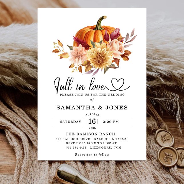 Invitación Caída en el amor Boda Calabaza (Subido por el creador)