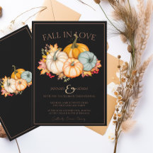 Caída en el amor Boda de calabazas de otoño negro