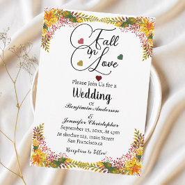 Invitación Caída en el amor Boda floral de otoño