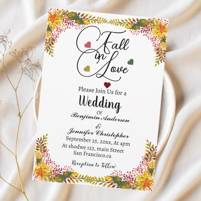 Invitación Caída en el amor Boda floral de otoño (Subido por el creador)