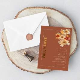 Invitación Caída en el amor Boda floral de otoño rústico