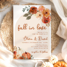 Invitación Caída en el amor Boho Calabaza floral Boda de otoñ