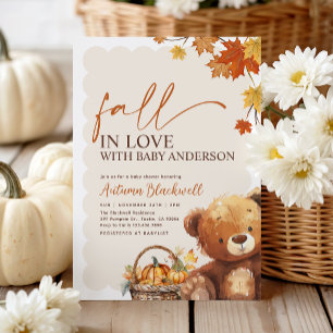 Invitación Caída en el amor Boho Teddy Bear otoño Baby Shower