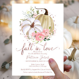 Invitación Caída En El Amor Bridal Ducha Calabaza Floral