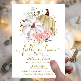 Invitación Caída En El Amor Bridal Ducha Calabaza Floral
