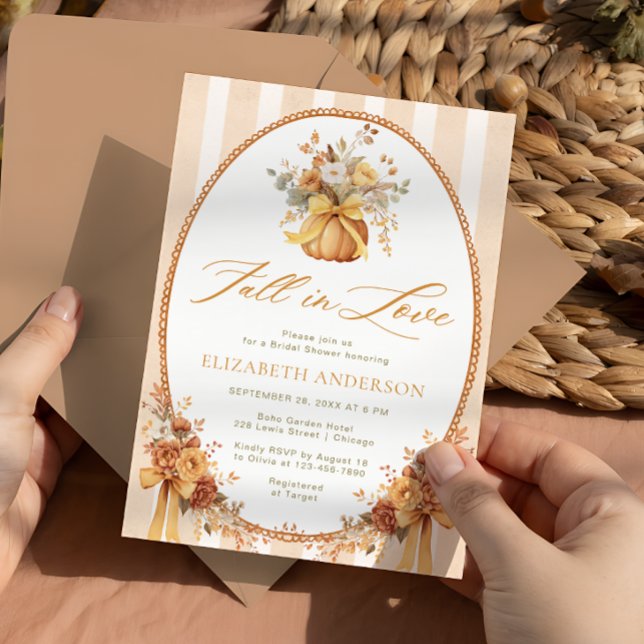 Invitación Caída en el amor Caída Calabaza Floral Ducha de no (Subido por el creador)