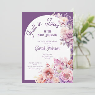 Invitación Caída en el amor caída flor bebé flor ducha bebé