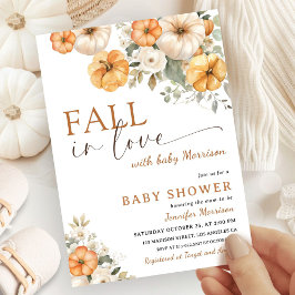 Invitación Caída en el amor Calabaza Baby Shower Género neutr