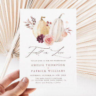 Invitación Caída en el amor Calabaza Boda de otoño