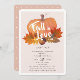Invitación Caída en el amor Calabaza Cae deja Baby Shower ros