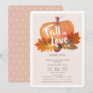 Invitación Caída en el amor Calabaza Cae deja Baby Shower ros
