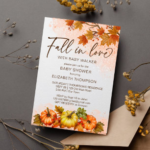 Invitación Caída en el amor calabaza de calabaza de bebé plan
