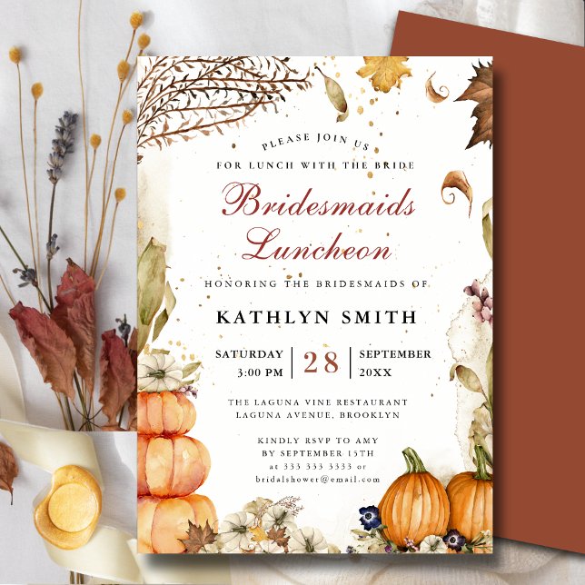 Invitación Caída En El Amor Calabaza De Novias De Otoño Lunch (Subido por el creador)